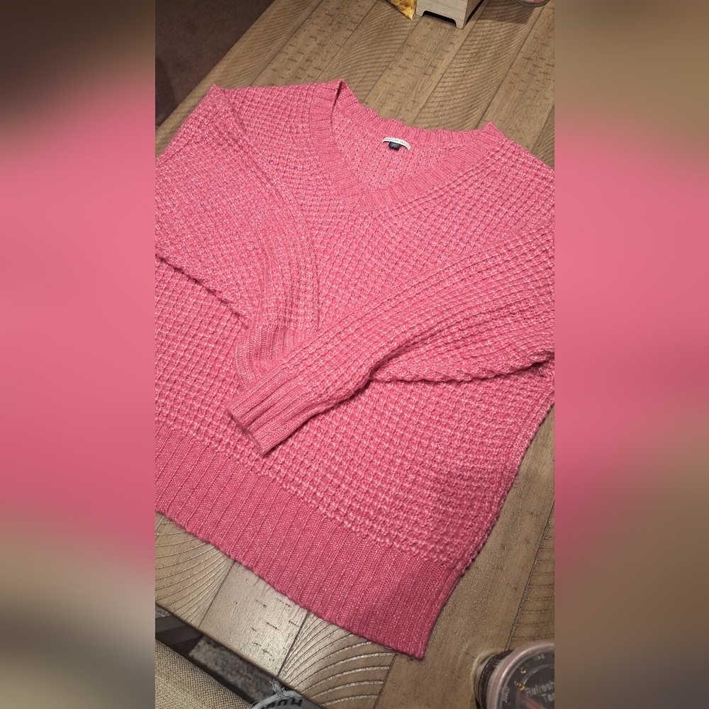 Hot Pink Oversized Knit Sweater American Eagle